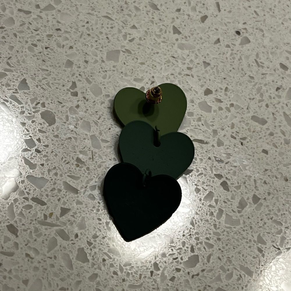 Color Block Heart Drop Earrings - Picture 8 of 11